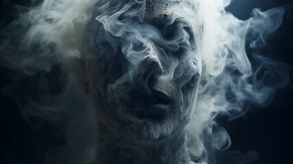smoke of the human figure - obrazy, fototapety, plakaty