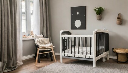 modern minimalist nursery room baby room interior light colours scandinavian style