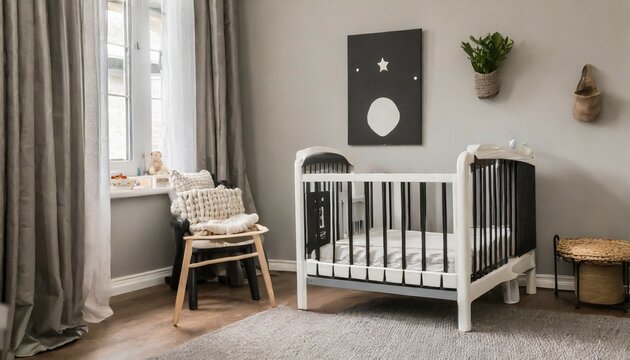 modern minimalist nursery room baby room interior light colours scandinavian style