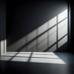 Black Wall and Smooth Floor with Window Shadow