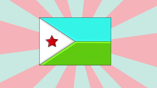 Djibouti flag animation with background