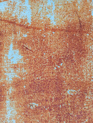 Abstract brown rusty grunge background. Weathered and rusty metallic board. Rusted metal plate...