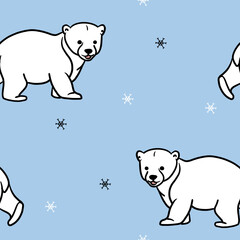 polar bear on ice seamless pattern