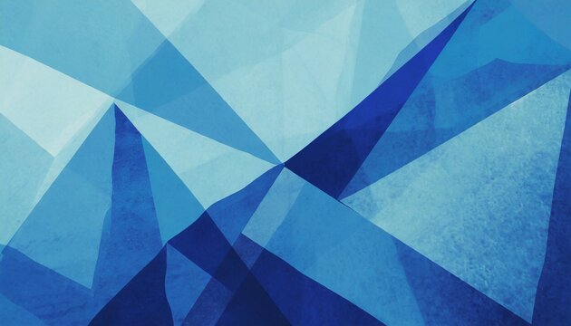 abstract light blue background with old texture and layers of dark blue triangle and geometric shapes in random modern pattern graphic art design