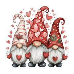 valentine's day elf with a heart on a white background
