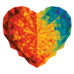  big heart in rainbow colors on white background