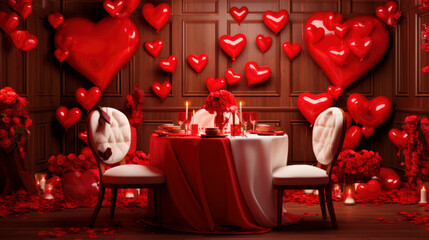  table for two with decoration for valentine's day 