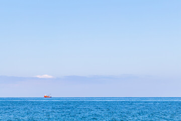 travel to Georgia - blue sky and Black Sea water from Batumi city on sunny autumn day