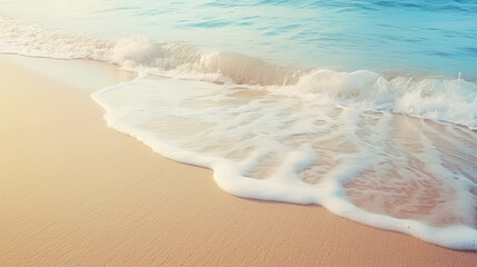 Tranquil Aerial Beachscape. Golden Shore, Azure Ocean, and Summer Vacation Template