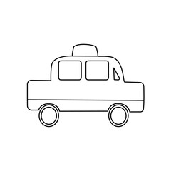 シンプルなパトカーの線画イラスト