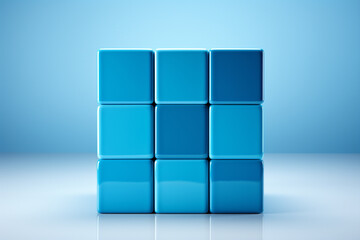 3D cubes made of ceramic material in Capri color - shade of blue, fashionable color palette