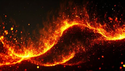 fire embers particles over black background fire sparks background black smoke flame wave illustration abstract background