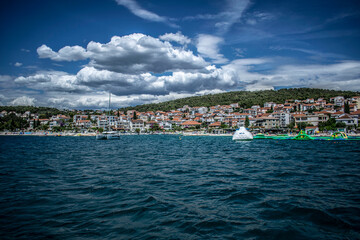 view of the Croatian town from the sea