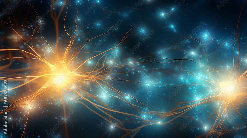Poster Illuminated Neural Synapses Background