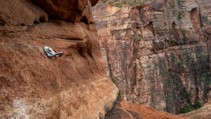 Climbing Anchor In The Rocks At Canyon Overlook In Zion © kellyvandellen