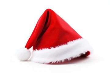 Joyful red and white Santa hat, perfect for Christmas celebrations, isolated