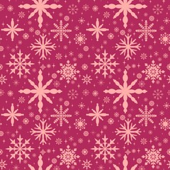 Naklejka na ściany i meble Christmas ice scribble seamless snowflakes pattern for wrapping paper and fabrics and linens and kids clothes print