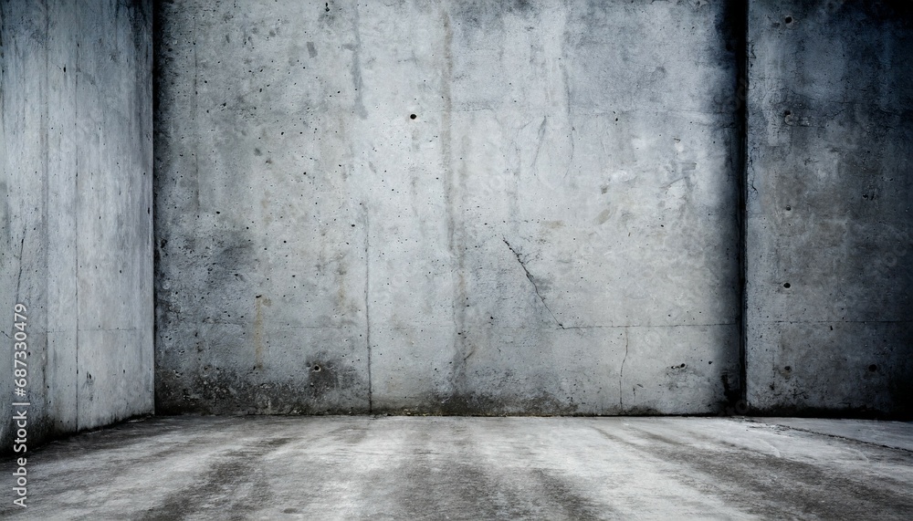 Poster grungy concrete wall and floor as background