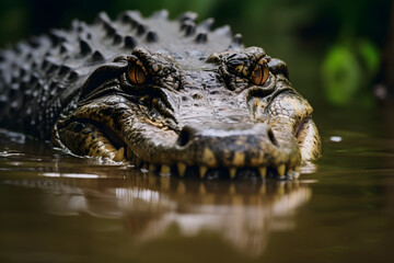 Naklejka premium crocodile in the water