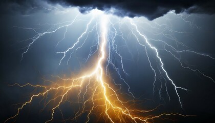 flash of lightning on dark background
