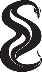 Dark Python Coil Intricate Vector IllustrationSculpted Serpent Shadows Black Vector Art