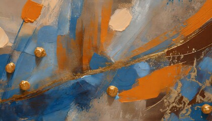 blue gold beige orange brown in an avant garde abstract color pattern abstract oil texture...