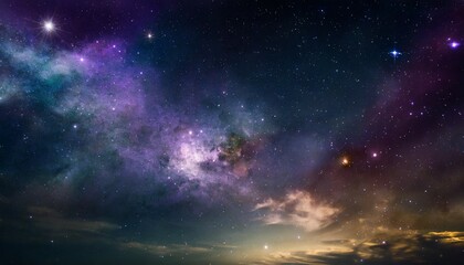 Fototapeta na wymiar nebula and stars in night sky space background
