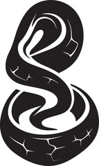 Mystic Black Mamba Silhouette Noir VectorBold Serpent Shadows Vector Snake Illustration