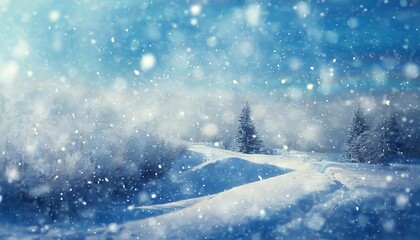 blue snow background abstract blurred