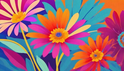 Fototapeta na wymiar colorful flower background wallpaper trippy aesthetic design