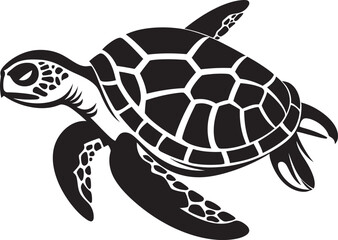 Intricate Black Turtle Vector GraphicMinimalistic Black Turtle Vector Silhouette