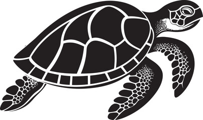 Vector Illustration of a Modern Black TurtleContemporary Black Turtle Vector Design