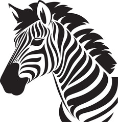 Safari Silhouette Zebra Black Vector EnchantmentDynamic Stripes Unleashed Zebra Black Vector