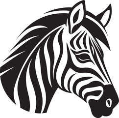 Fototapeta na wymiar Monochrome Marvel Zebra Black Vector MagicZebra Symphony Graphic Black and White Vector