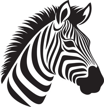 Zebra Symphony Graphic Black and White VectorSafari Dreamscape Zebra Stripes Vector Elegance