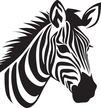Zebra Noir Dreams Black and White Vector FantasyWild Elegance Unleashed Zebra Stripes Vector
