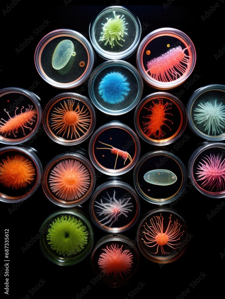Poster a bunch of different types of jelly in a jar. generative ai.