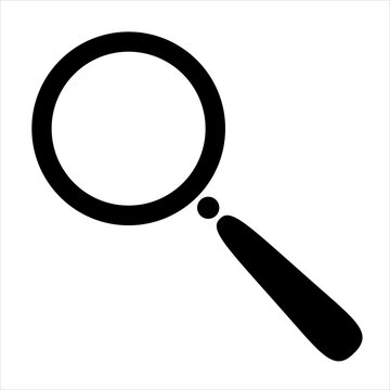 Magnifying glass black icon. This symbol for loop
 or zoom. Search icon. Illustration of the search lens design image. Vector EPS 10