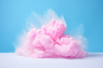 Pink smoke splash.Minimal enviroment creative concept.