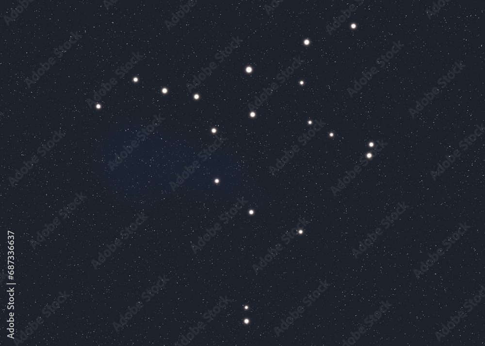 Wall mural ursa major constellation stars in outer space. 3d rendered illustration elements of this image were 