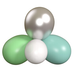 Ballon party isolated 3D render illustration