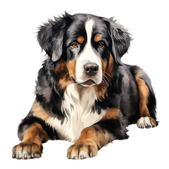 Watercolor Bernese Dog Clipart