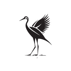Crane in cartoon, doodle style. Isolated 2d vector illustration in logo, icon style, Eps 10, black and white. AI Generative