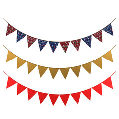 Fototapeta premium Christmas Hanging Flag isolated 3D render illustration