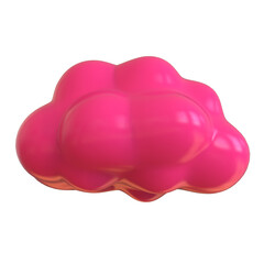 Cloud cute glossy isolated 3D render illustration
