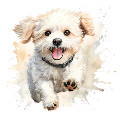 Watercolor Bichon Frise Clipart