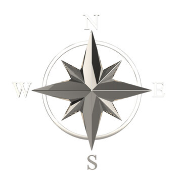 Compass symbol isolated 3D render Ilustration