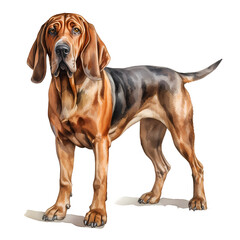 Watercolor Bloodhound Clipart - obrazy, fototapety, plakaty