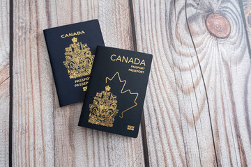Old and New Canadian Passports for travel