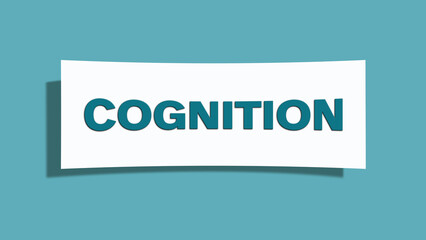 Cognition symbol. A card in light green with word Cognition. Isolated on white background.